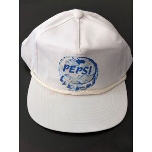 Vintage Pepsi Hat Trucker Snapback White Bottle Cap Logo OSFM By Fahrenheit‎